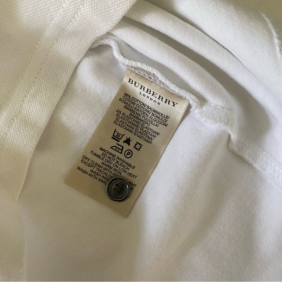 Vintage Burberry London Long Basic White Short Sleeves Top Size S - Picture 4 of 9